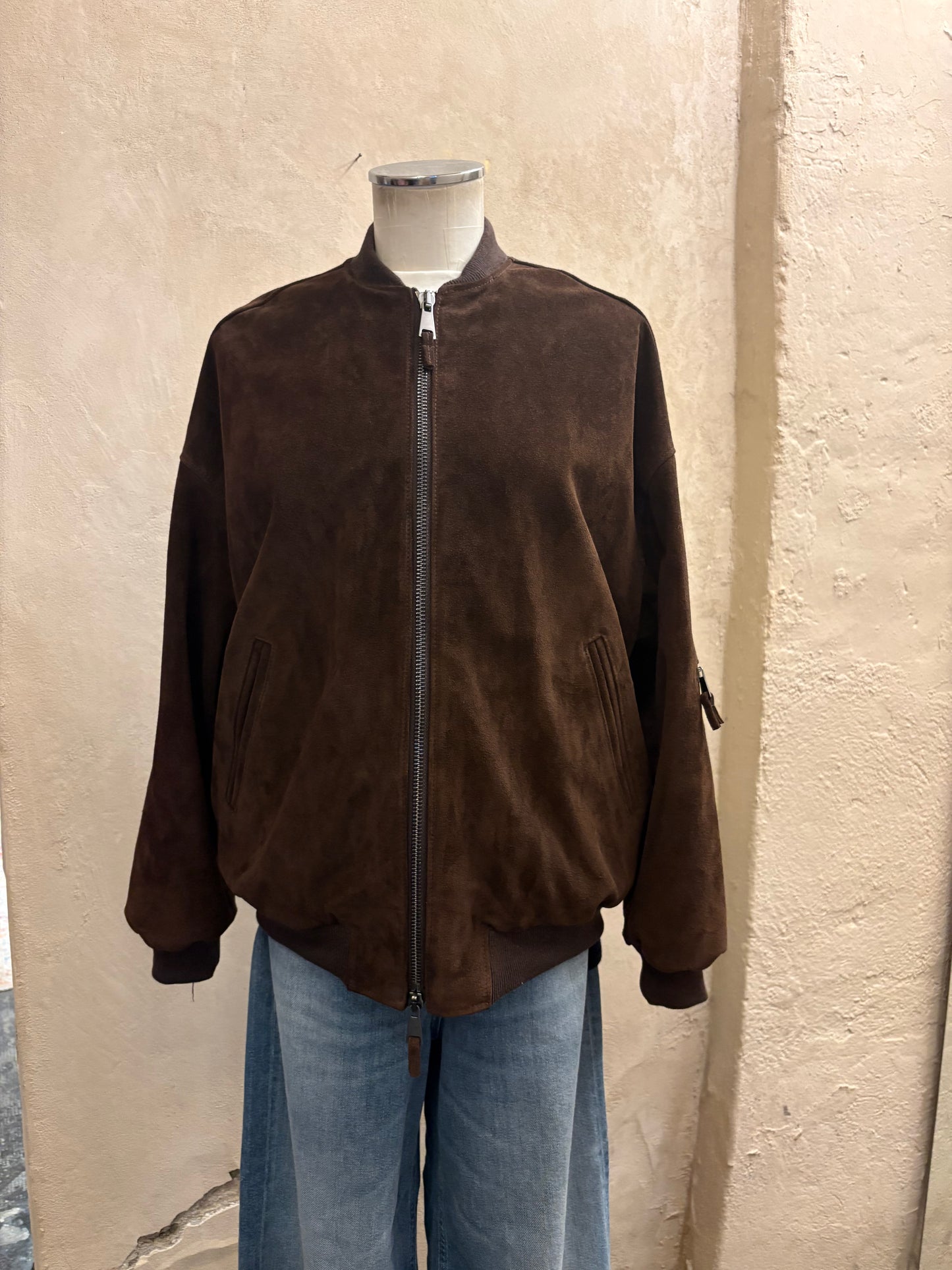 Bomber in pelle scamosciata MYSKIN