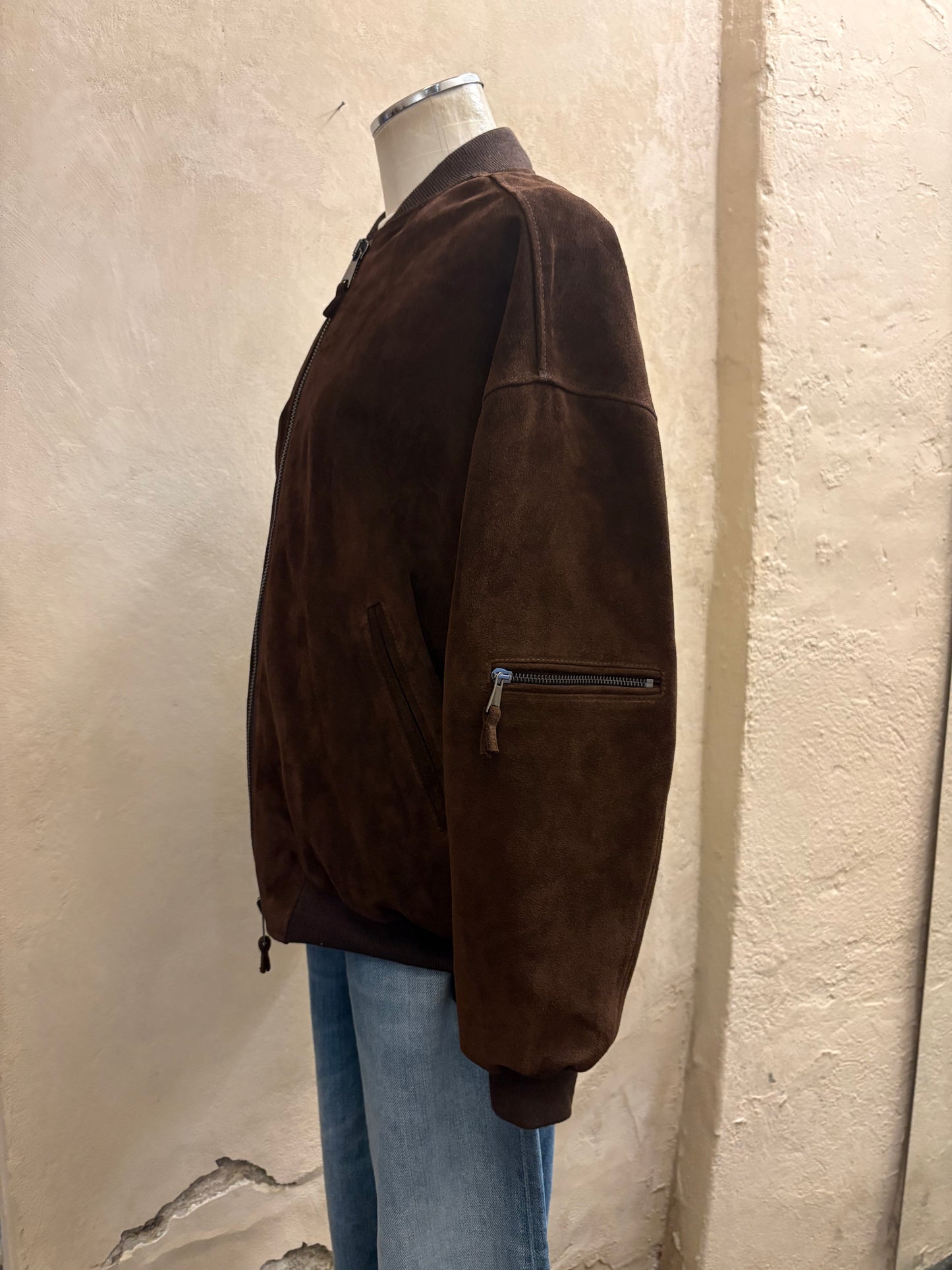 Bomber in pelle scamosciata MYSKIN