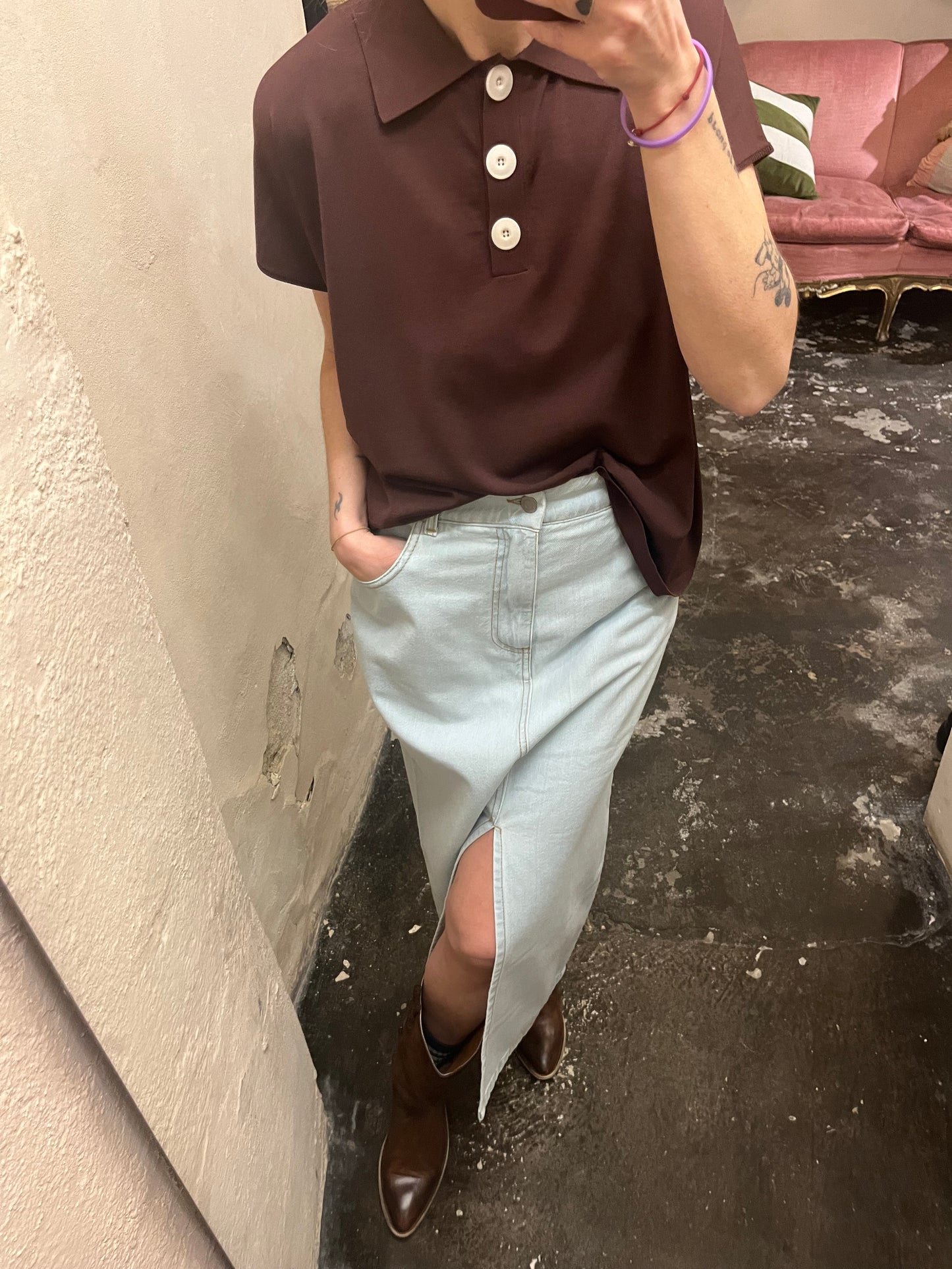 Gonna denim L’Una
