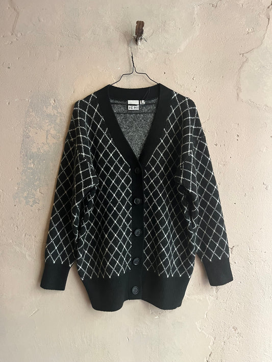 Cardigan nero rombi ICHI