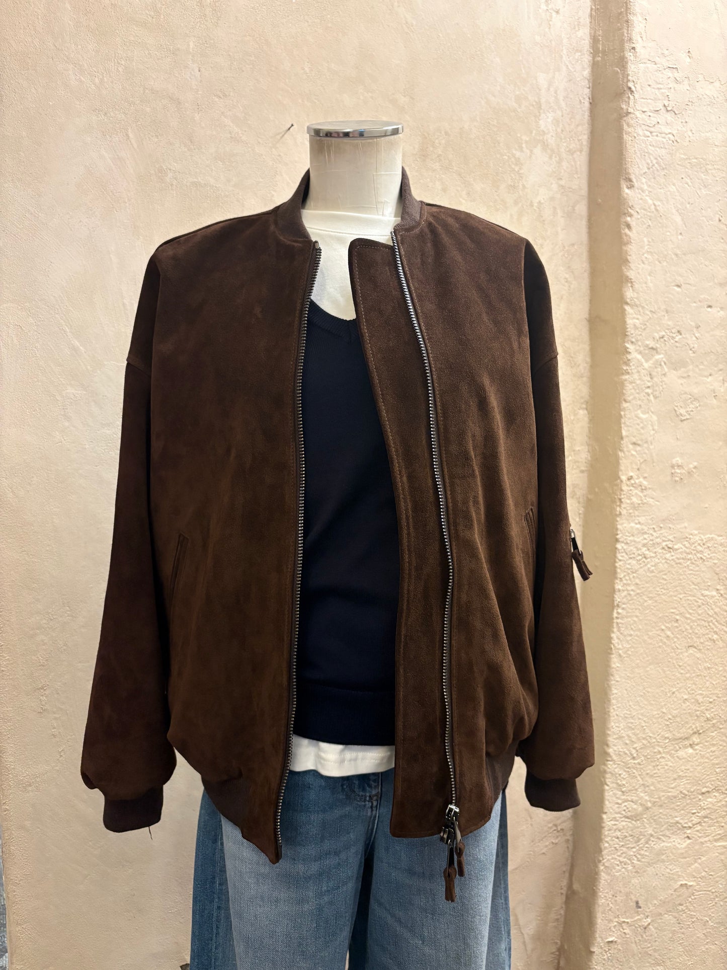 Bomber in pelle scamosciata MYSKIN